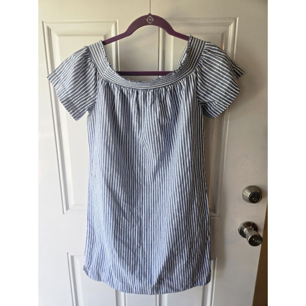 J Crew Blue & White Striped Short Sleeve Top Size 6